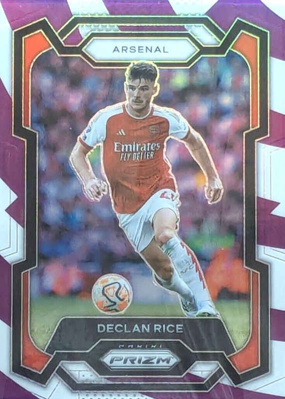 Declan Rice 2023 Prizm Premier League #23 Purple & White Stripes /92 BGS 9