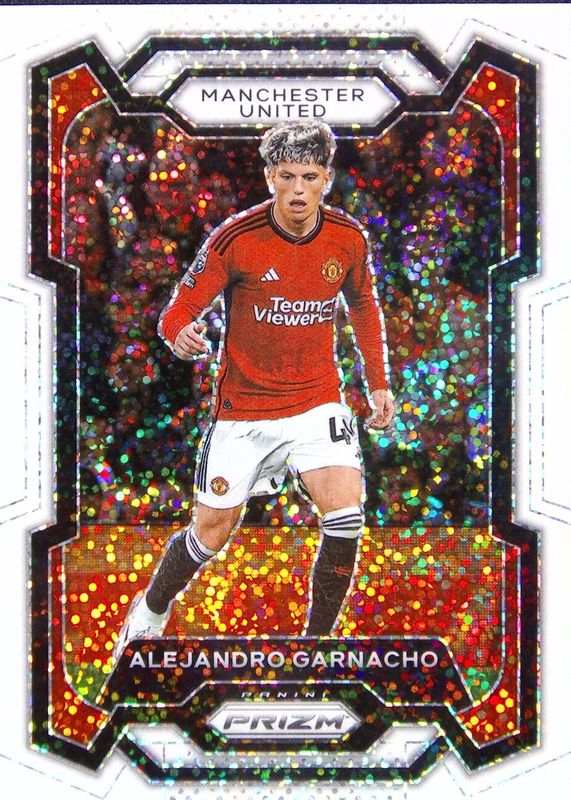 Alejandro Garnacho 2023 Prizm Premier League #50 White Sparkle 