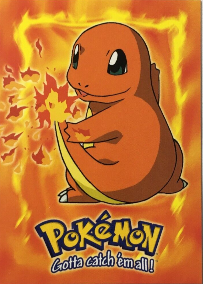 Topps CHARMANDER ヒトカゲ #04 Pokemon 1999TV 1999 Topps Pokemon TV #04 Charmander Silver Foil Blue Logo