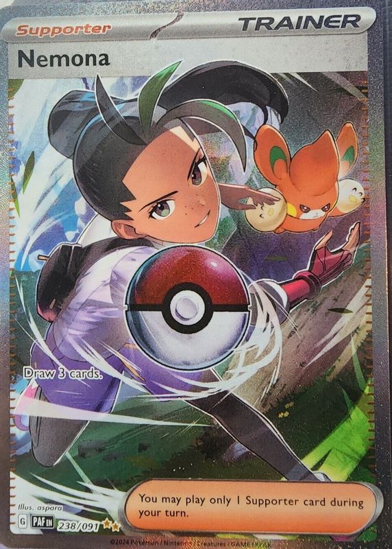 Nemona 2024 Paldean Fates #238/091 Special Illustration Rare RAW TCG (NEAR MINT)