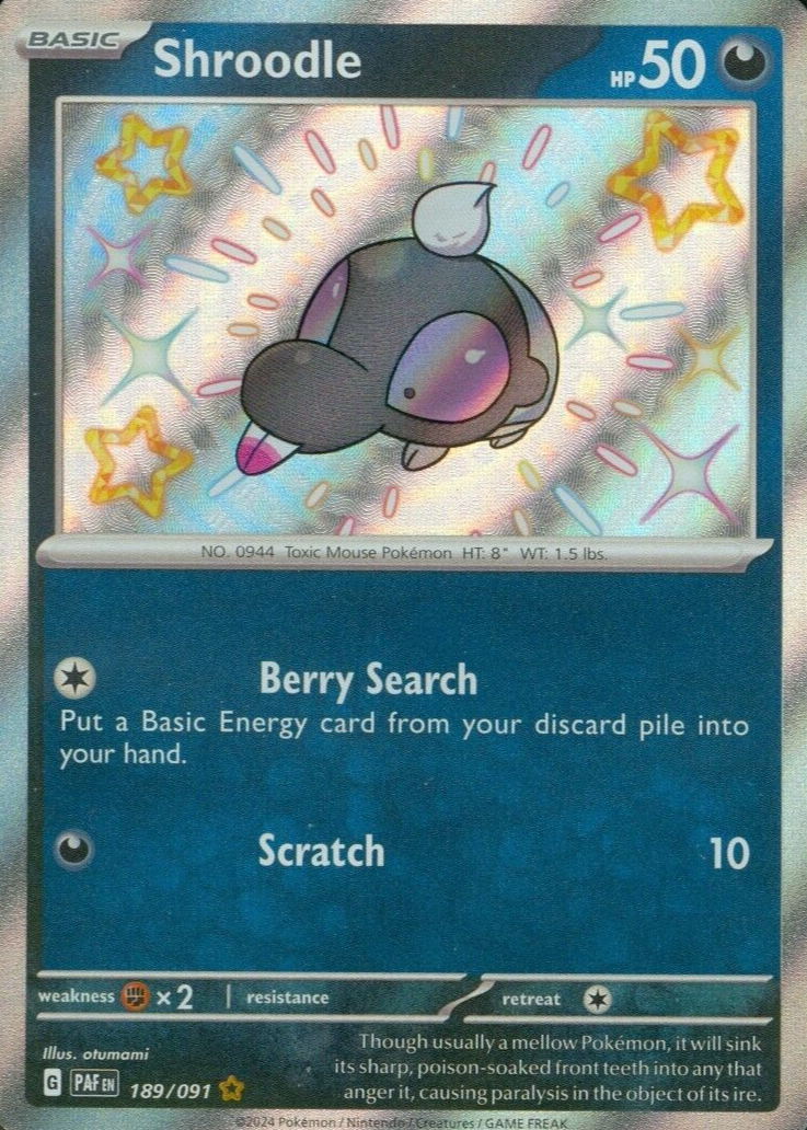 shroodle pokemon card - Scarlet & Violet - Surging Sparks - [DC] Poison Jab (20) Your opponents Active Pokemon is now Poisoned Shroodle 099 Sv: Scarlet &