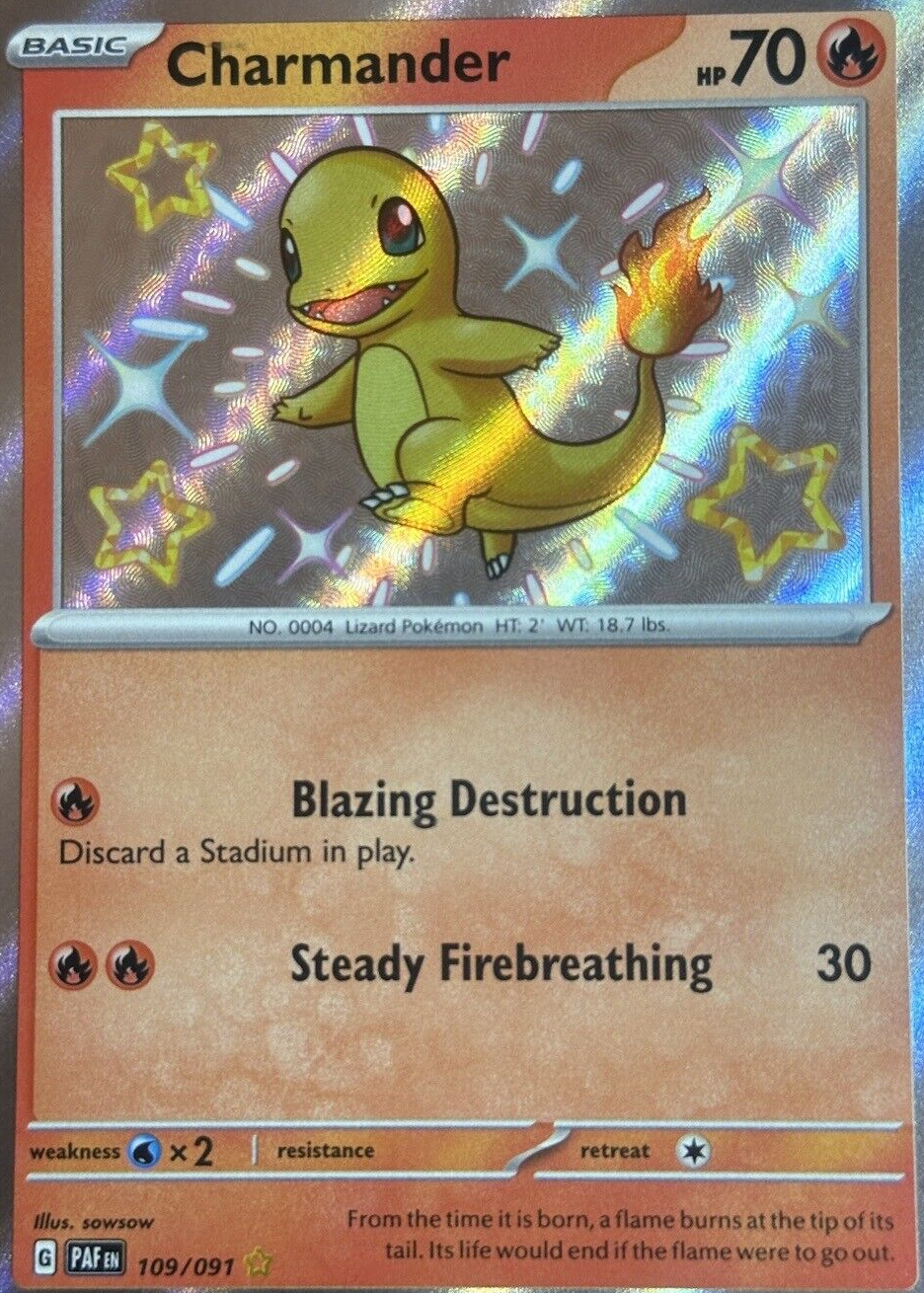 Charmander 2024 Scarlet & Violet: Paldean Fates #109/091 Shiny Rare Price  Guide - Sports Card Investor
