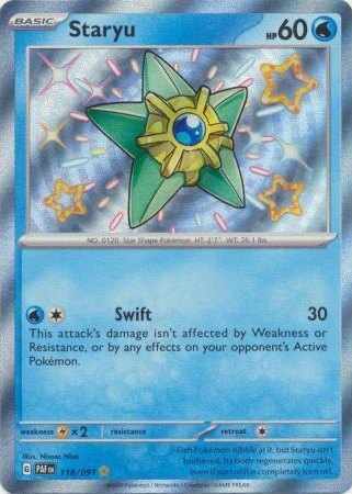 Staryu 2024 Scarlet & Violet: Paldean Fates #118/091 Shiny Rare Price Guide  - Sports Card Investor