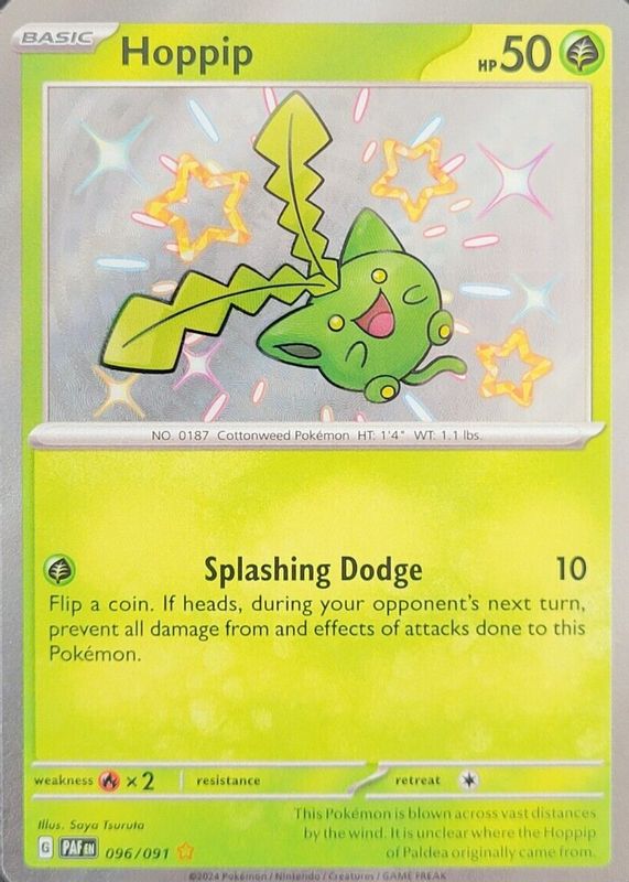 Hoppip 2024 Paldean Fates #096/091 Shiny Rare SGC 9