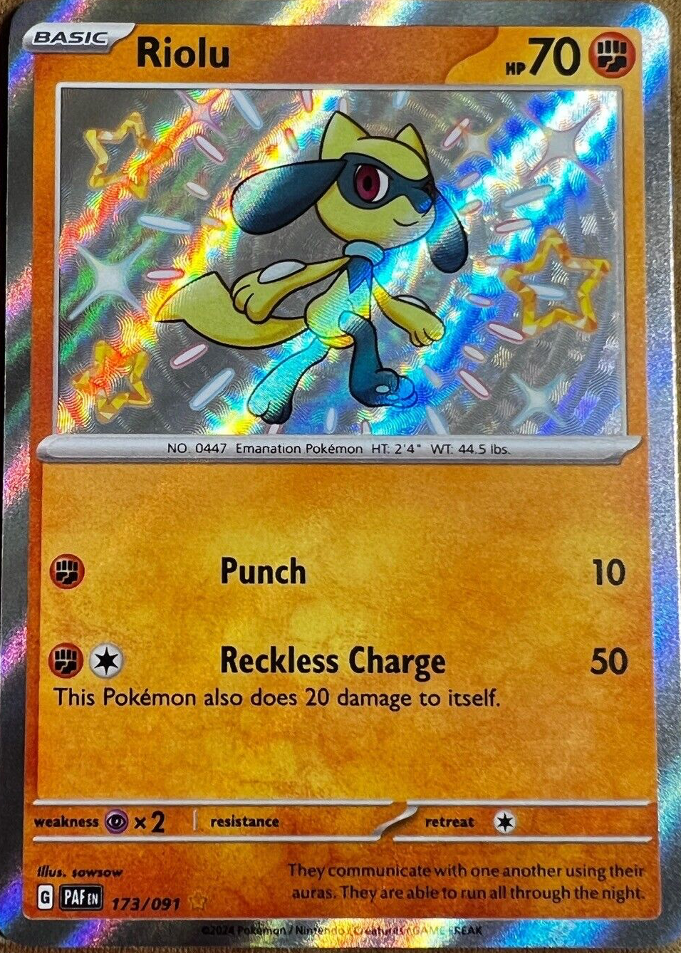 Riolu 2024 Scarlet & Violet: Paldean Fates #173/091 Shiny Rare Price Guide  - Sports Card Investor