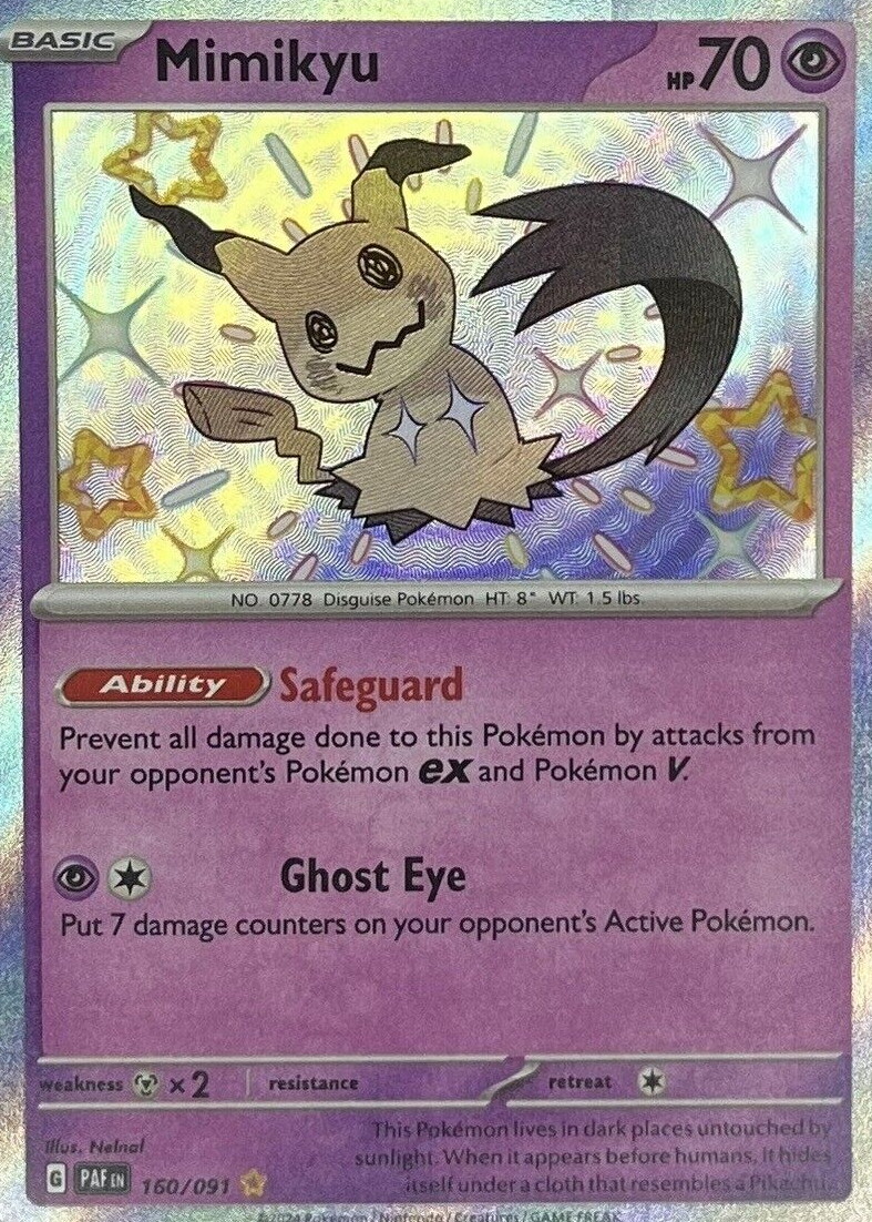 how to spot fake pokemon cards Mimikyu 2024 Pokemon Scarlet & Violet Promos 75 Sealed ETB Promo main image 1