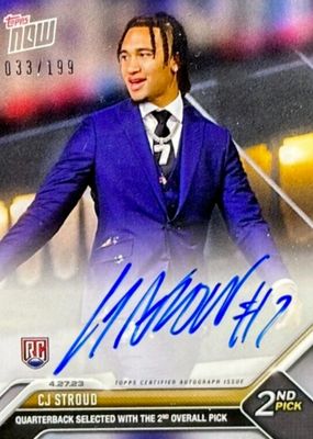 2023 Topps Now Draft #D-2A/G Autographs /199