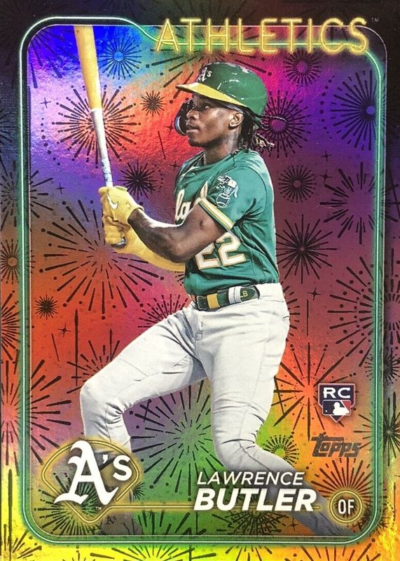 Lawrence Butler 2024 Topps #676 Fireworks /5 Rookie PSA 10