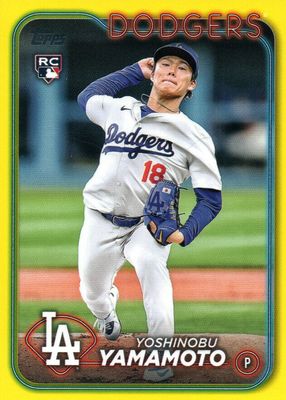Yoshinobu Yamamoto 2024 Topps #553 Mother's Day Hot Pink /50