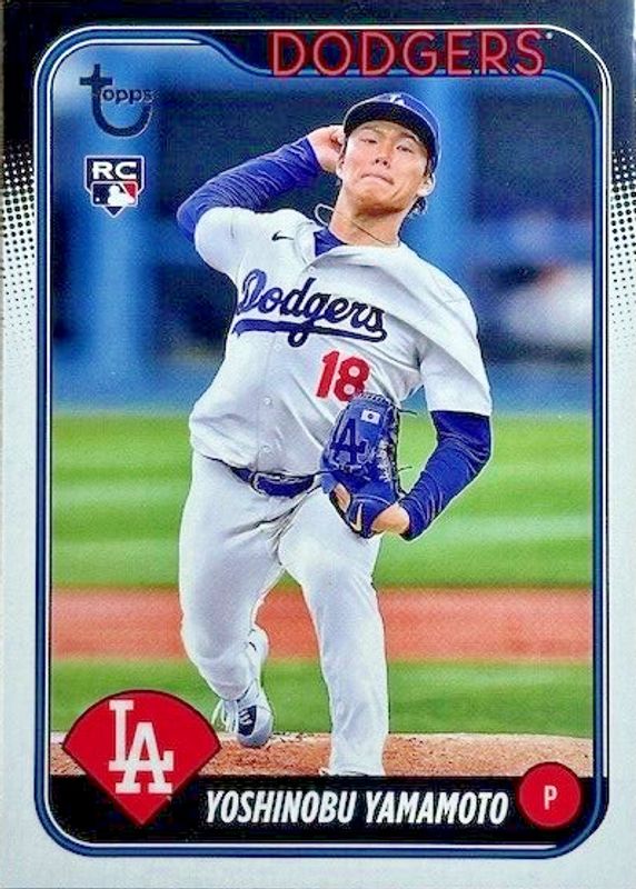 Yoshinobu Yamamoto 2024 Topps #553 Vintage Stock /99 Rookie RAW