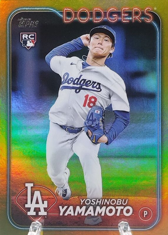 Yoshinobu Yamamoto 2024 Topps #553 Gold Foil Rookie SGC 9.5