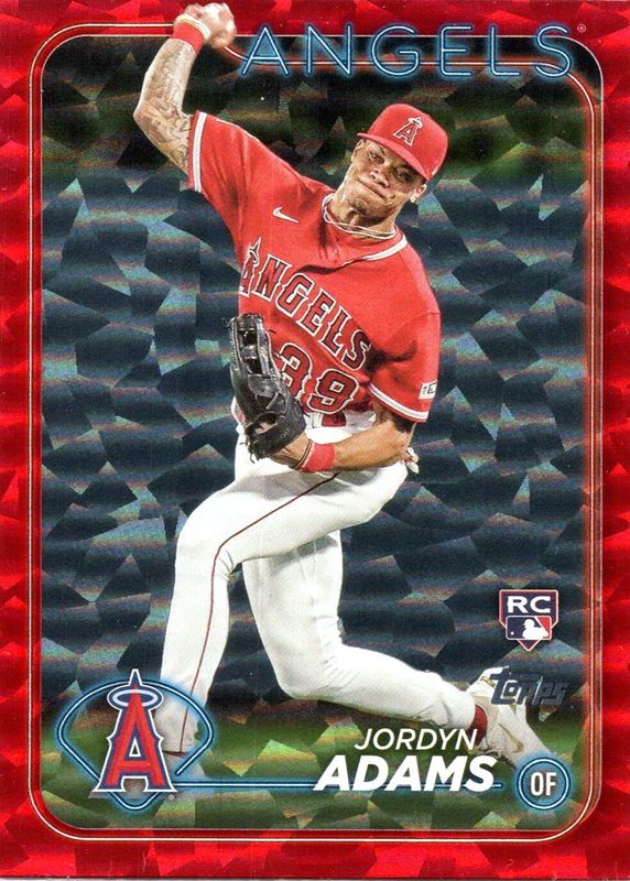 Jordyn Adams 2024 Topps #470 Red Crackle Foilboard /199 Rookie PSA 10