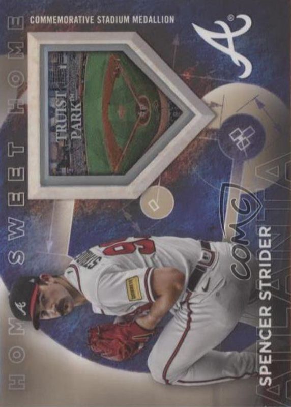 Spencer Strider 2024 Topps #HSH-SS Home Sweet Home Stadium Medallion - Gold /75 PSA 10