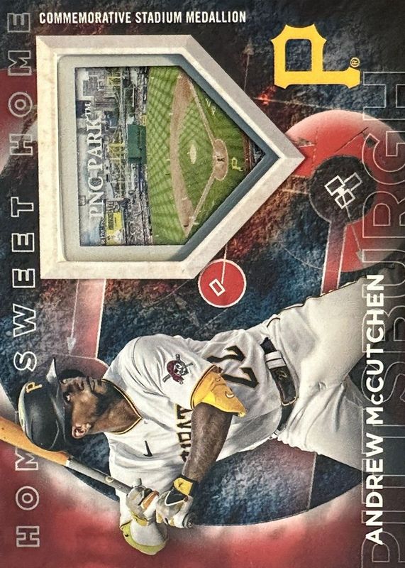 Andrew McCutchen 2024 Topps #HSH-AM Home Sweet Home Stadium Medallion - Red /10 SGC 10