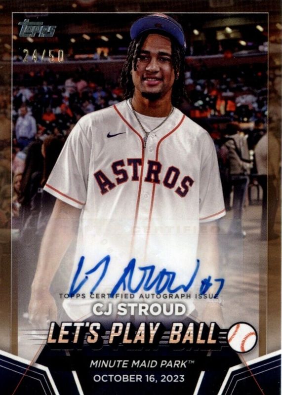 CJ Stroud 2024 Topps #PBA-CJS Let's Play Ball Autographs - Gold /50 RAW