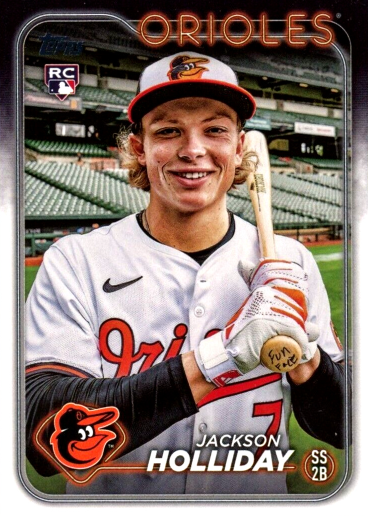 Jackson Holliday 2024 Topps #697 Fun Face Variation (White 