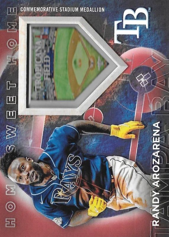 Randy Arozarena 2024 Topps #HSH-RA Home Sweet Home Stadium Medallion - Red /10 SGC 10