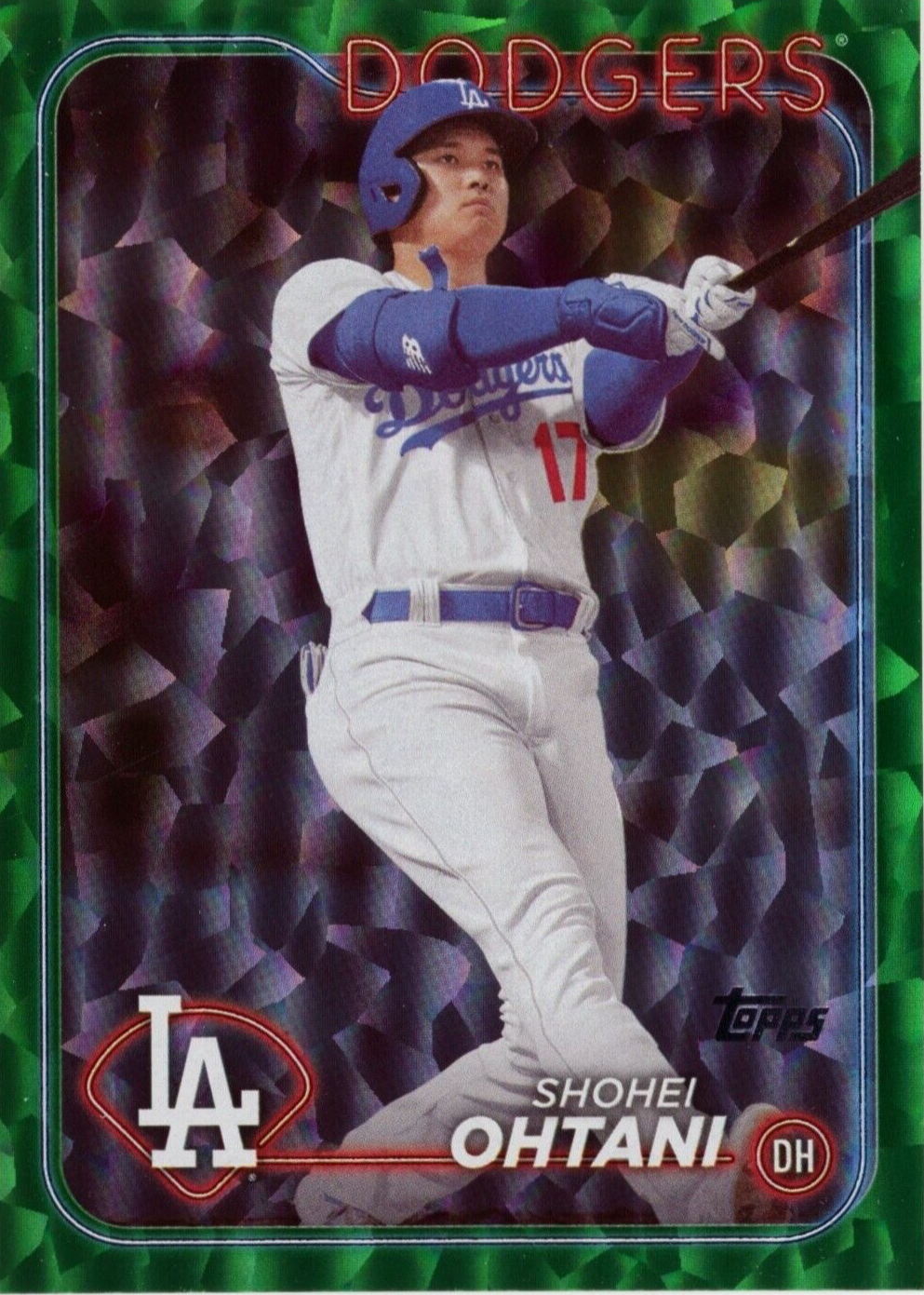 大谷翔平 ★PSA10★ 2020 Topps Green Refractor Shohei Ohtani 2024 Topps #500 Green Crackle Foilboard /499
