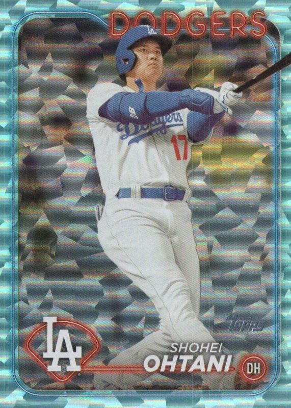 Shohei Ohtani 2024 Topps #500 Aqua Crackle Foilboard /399 RAW