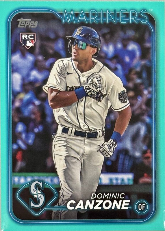 Dominic Canzone 2024 Topps #195 Aqua Rookie PSA 10