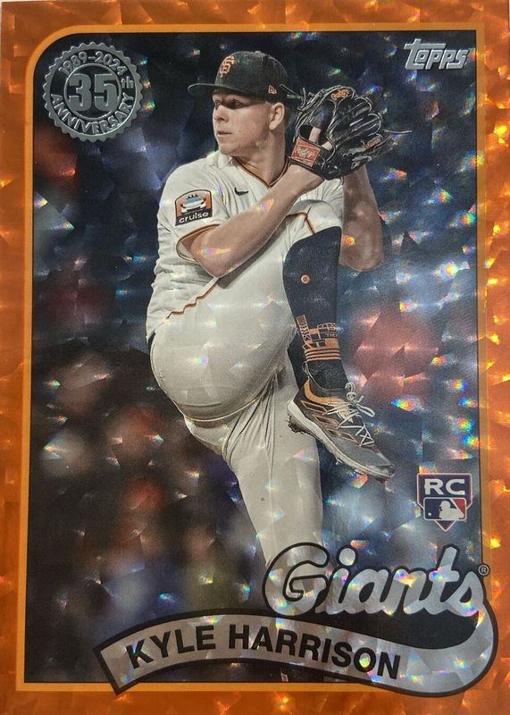 Kyle Harrison 2024 Topps #89B-95 1989 Topps - Orange Foil /25 Rookie RAW