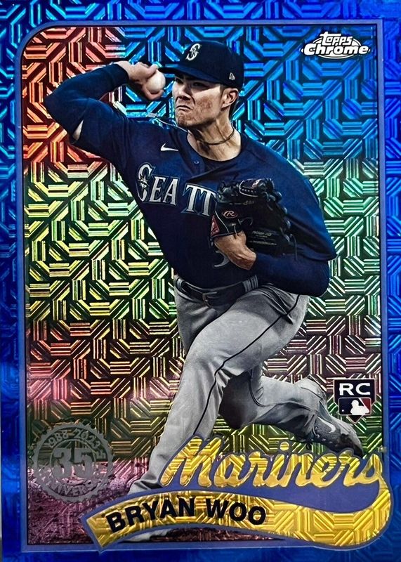 Bryan Woo 2024 Topps Silver Pack #T89C-95 1989 Chrome Promo - Blue Refractor (Series 1) /150 Rookie BGS 9.5