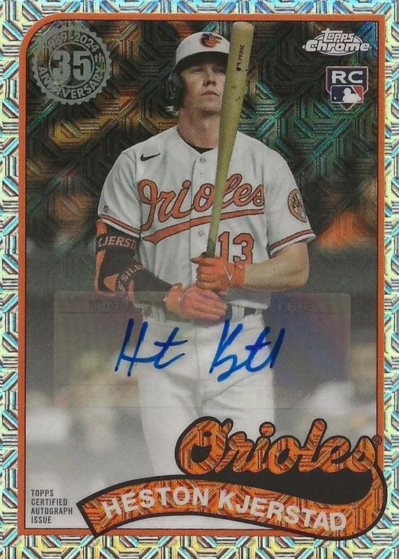 Heston Kjerstad 2024 Topps Silver Pack #T89C-79 1989 Chrome Promo Autographs (Series 1) (/299) Rookie SGC 9