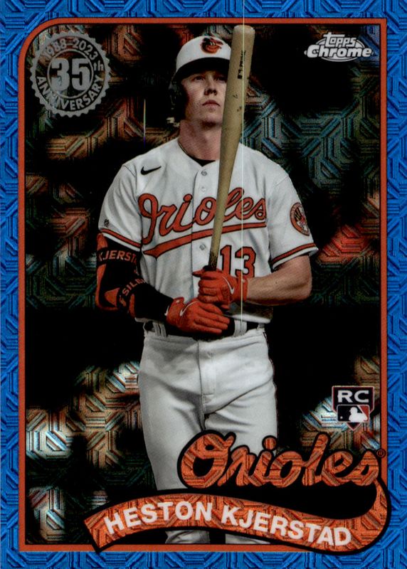 Heston Kjerstad 2024 Topps Silver Pack #T89C-79 1989 Chrome Promo - Blue Refractor (Series 1) /150 Rookie SGC 9.5