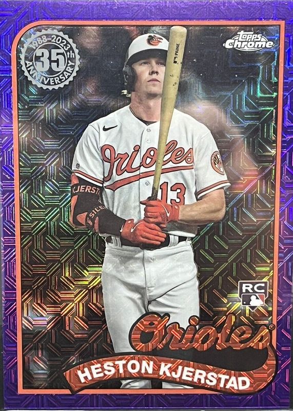 Heston Kjerstad 2024 Topps Silver Pack #T89C-79 1989 Chrome Promo - Purple Refractor (Series 1) /75 Rookie SGC 9