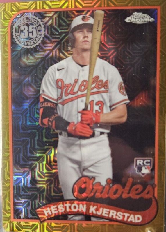 Heston Kjerstad 2024 Topps Silver Pack #T89C-79 1989 Chrome Promo - Gold Refractor (Series 1) /50 Rookie SGC 9