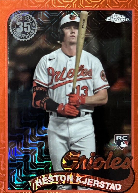 Heston Kjerstad 2024 Topps Silver Pack #T89C-79 1989 Chrome Promo - Orange Refractor (Series 1) /25 Rookie SGC 10