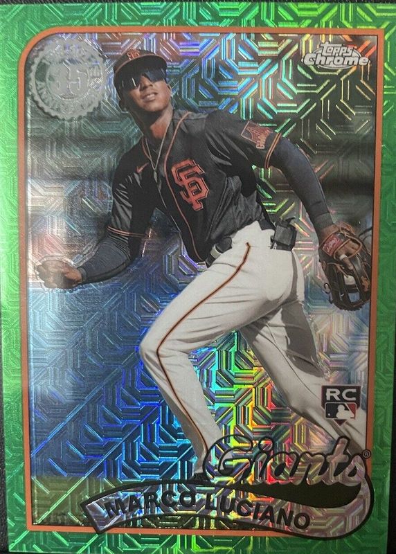 Marco Luciano 2024 Topps Silver Pack #T89C-15 1989 Chrome Promo - Green Refractor (Series 1) /99 Rookie RAW