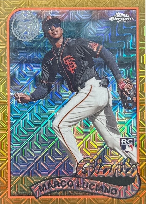 Marco Luciano 2024 Topps Silver Pack #T89C-15 1989 Chrome Promo - Gold Refractor (Series 1) /50 Rookie RAW