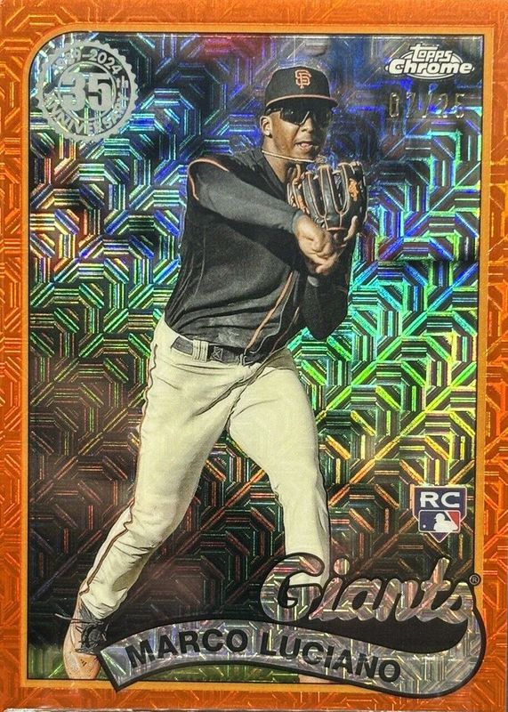 Marco Luciano 2024 Topps Silver Pack #2T89C-81 1989 Chrome Promo - Orange Refractor (Series 2) /25 Rookie RAW