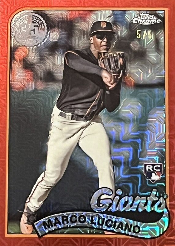 Marco Luciano 2024 Topps Silver Pack #2T89C-81 1989 Chrome Promo - Red Refractor (Series 2) /5 Rookie RAW