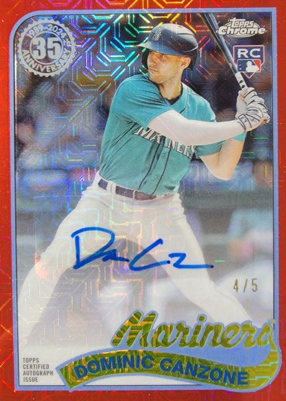 2024 Topps Silver Pack #2T89C-58 1989 Chrome Promo Autographs - Red Refractor (Series 2) /5