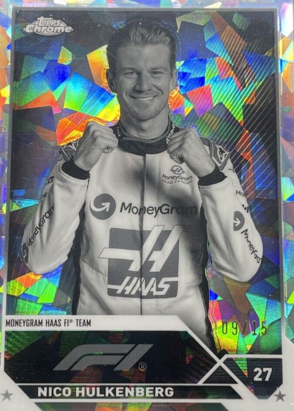 Nico Hulkenberg 2023 Topps Chrome Formula 1 Sapphire Edition #46 Black & White /15 SGC 10