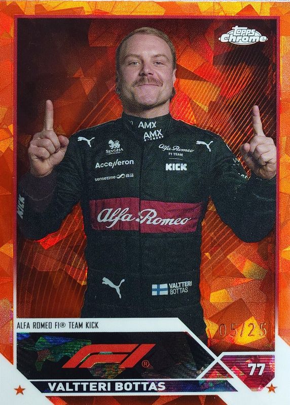 Valtteri Bottas 2023 Topps Chrome Formula 1 Sapphire Edition #36 Orange /25 PSA 10