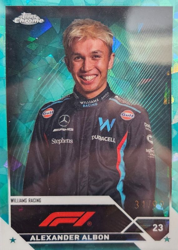 Alexander Albon 2023 Topps Chrome Formula 1 Sapphire Edition #61 Aqua /99 PSA 10