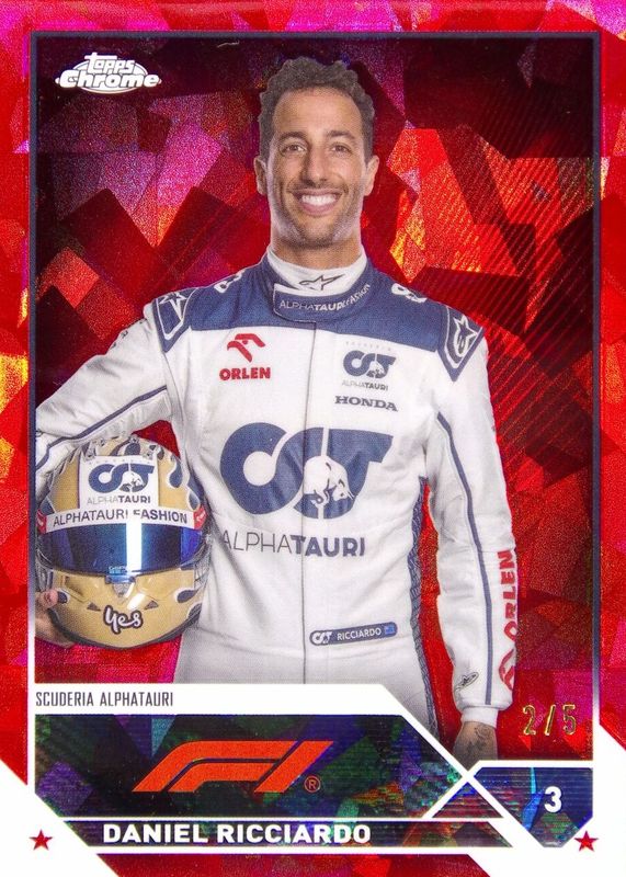 Daniel Ricciardo 2023 Topps Chrome Formula 1 Sapphire Edition #69 Red /5 RAW