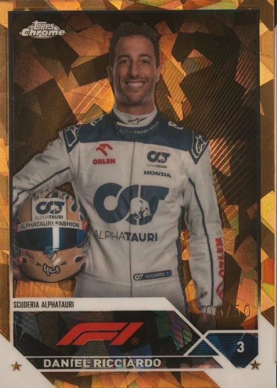 Daniel Ricciardo 2023 Topps Chrome Formula 1 Sapphire Edition #69 Gold /50 PSA 10