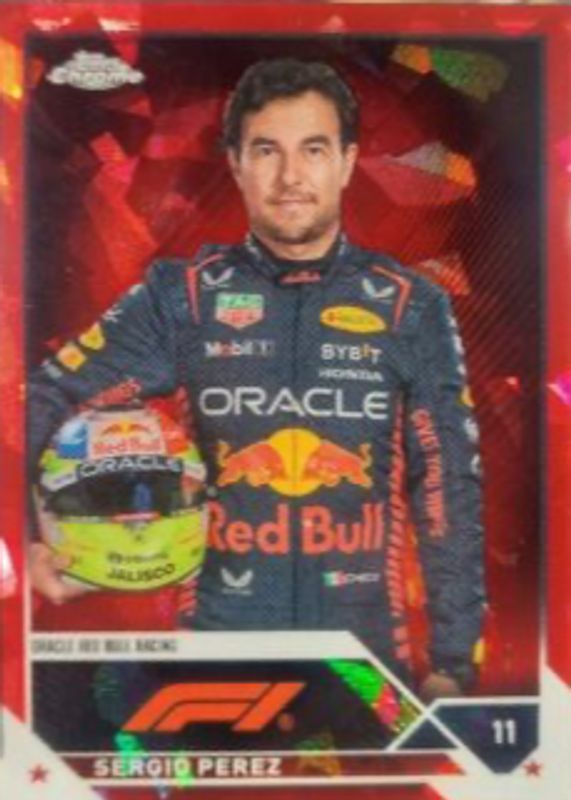 Sergio Perez 2023 Topps Chrome Formula 1 Sapphire Edition #9 Red /5 RAW