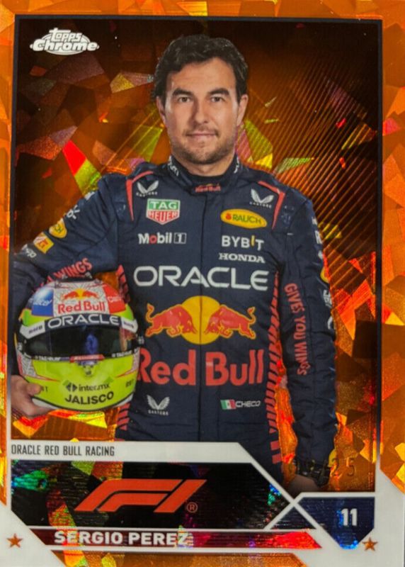 Sergio Perez 2023 Topps Chrome Formula 1 Sapphire Edition #9 Orange /25 RAW