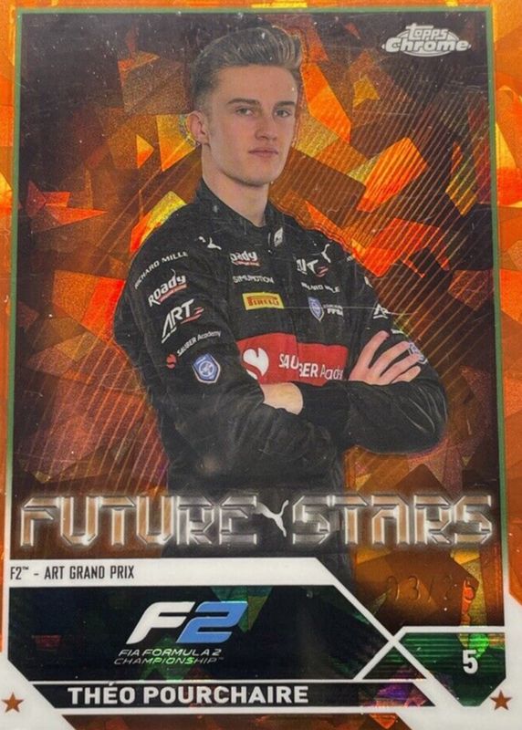 Theo Pourchaire 2023 Topps Chrome Formula 1 Sapphire Edition #78 Orange /25 PSA 9