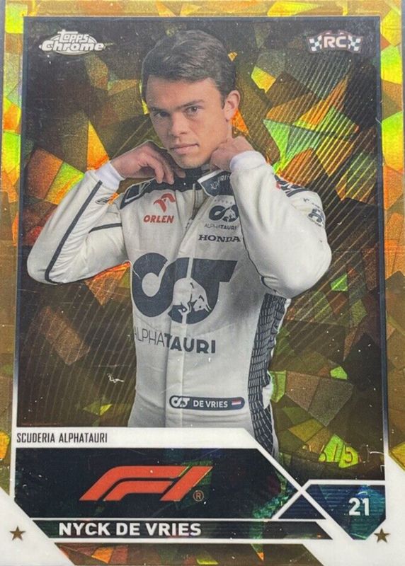 Nyck de Vries 2023 Topps Chrome Formula 1 Sapphire Edition #67 Gold /50 Rookie RAW