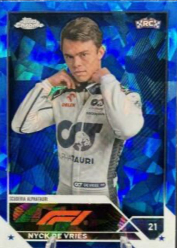 Nyck de Vries 2023 Topps Chrome Formula 1 Sapphire Edition #67 Base Rookie RAW