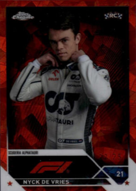 Nyck de Vries 2023 Topps Chrome Formula 1 Sapphire Edition #67 Orange /25 Rookie RAW