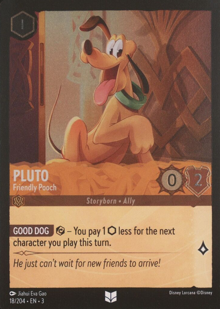 pluto lorcana card dimensions Ravensburger - Disney Lorcana TCG: Set of 9 Collection Card Sleeves Rianti Hidayat Into the Inklands Singles Pluto - Tried and True