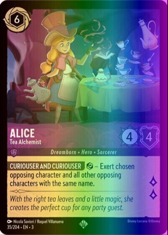 Alice - Tea Alchemist 2024 Into the Inklands #35/204 Cold Foil RAW TCG (NEAR MINT)