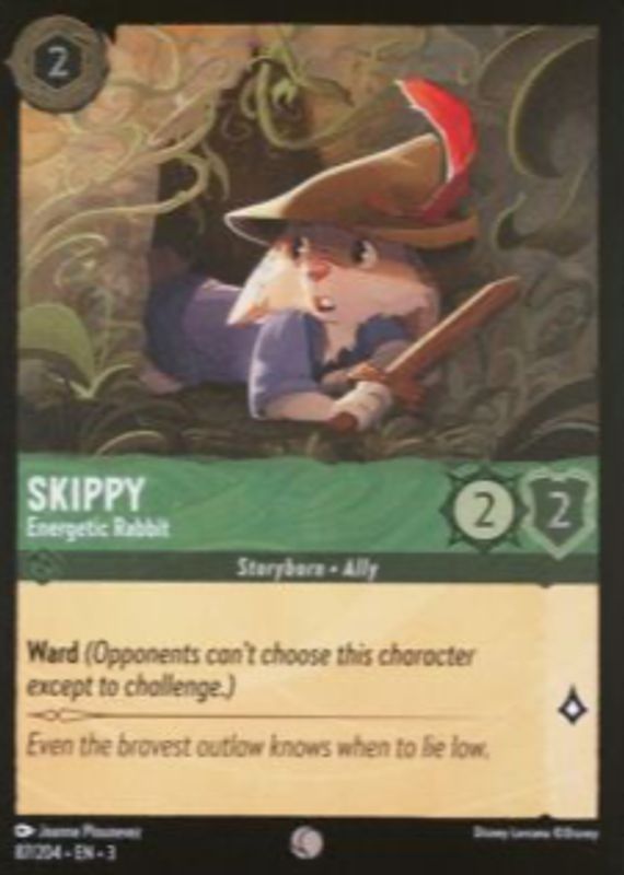 Skippy - Energetic Rabbit 2024 Into the Inklands #87/204 Cold Foil RAW TCG (NEAR MINT)